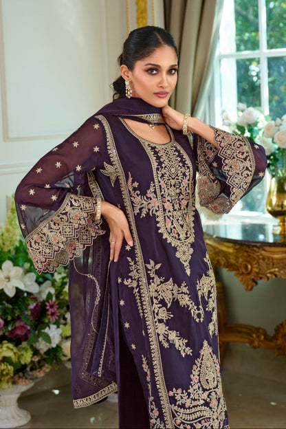 Ramneek orchid full work suit set