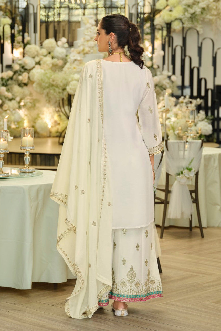 Areesa Daisy Full Work Gharara Suit Set