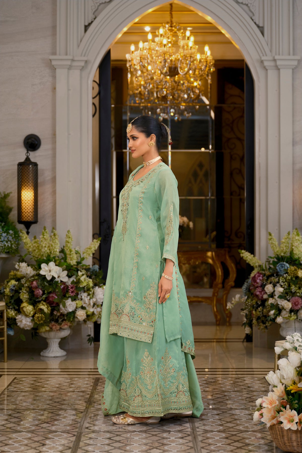 Tansu Fern Full Work Heavy Gharara Set