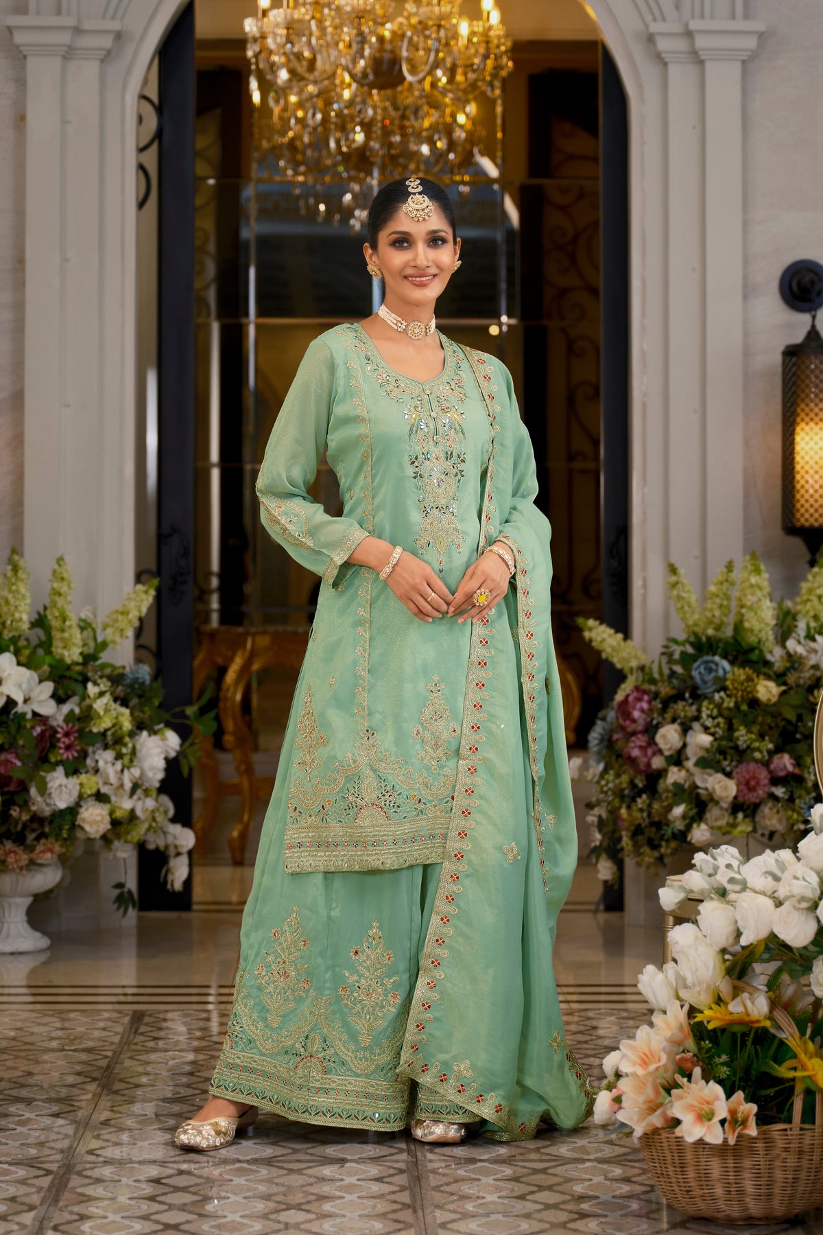 Tansu Fern Full Work Heavy Gharara Set