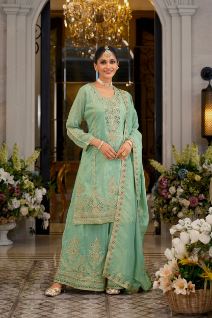 Tansu Fern Full Work Heavy Gharara Set