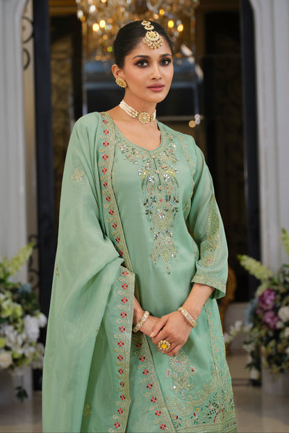 Tansu Fern Full Work Heavy Gharara Set