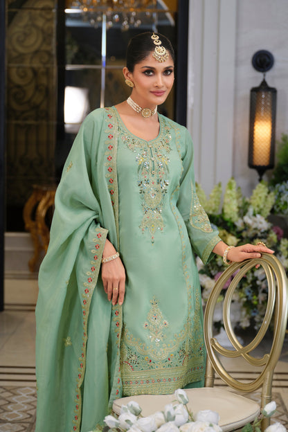 Tansu Fern Full Work Heavy Gharara Set