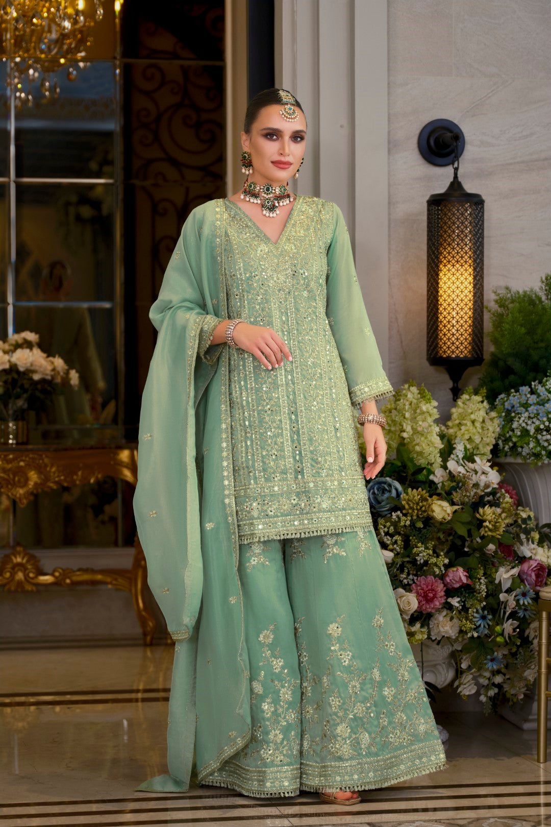 Somwar sage full work gharara set