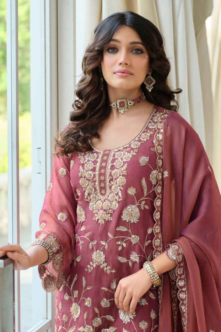 Adab Rouge Full Work Suit Set