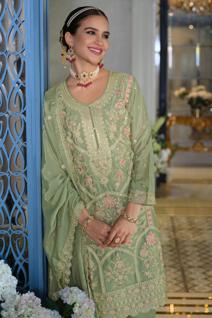 Farz Pista Full Work Heavy Suit Set