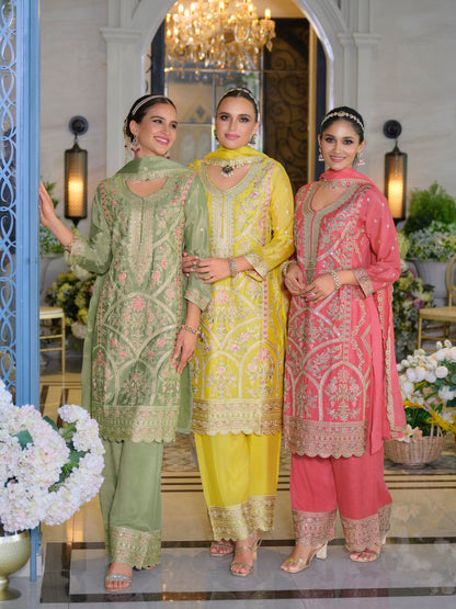 Farz Pista Full Work Heavy Suit Set