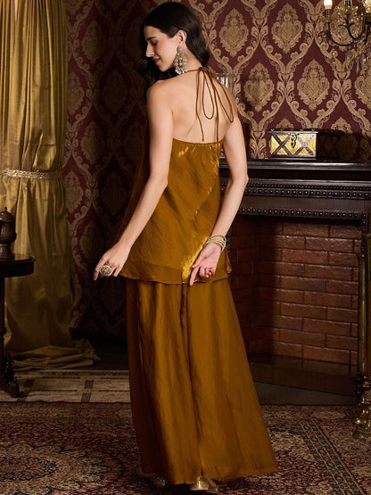 Dhiyona CH Women Regular Flared A-Line Kurta with Palazzos