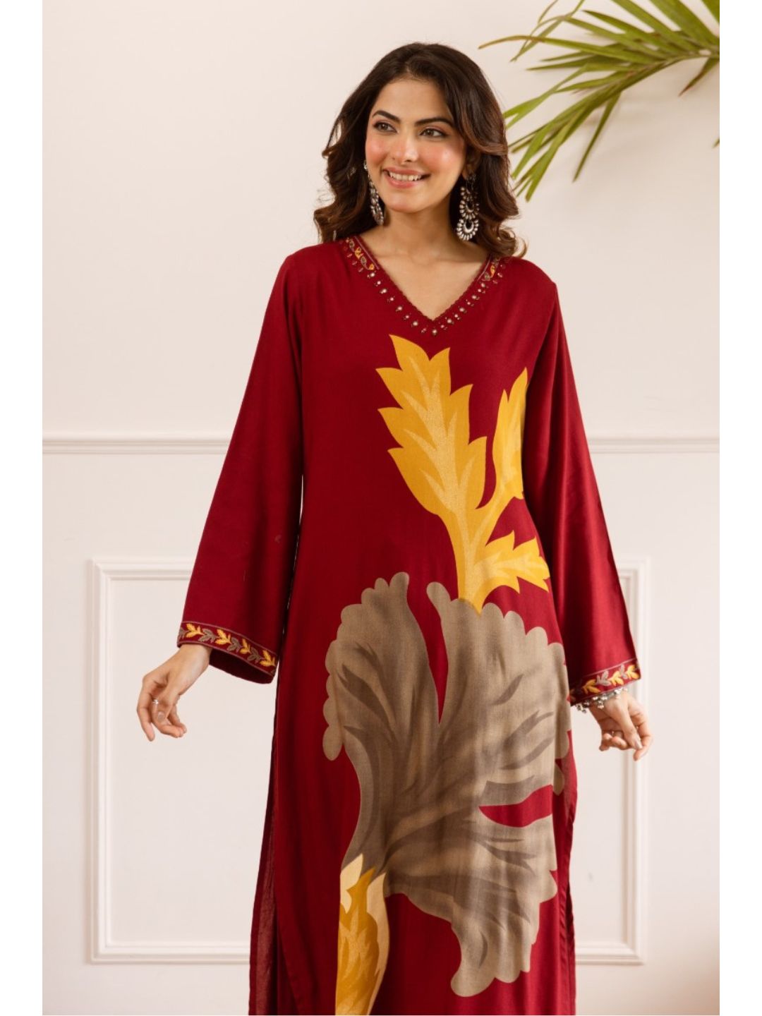 Karen garnet printed cotton kurta pant set