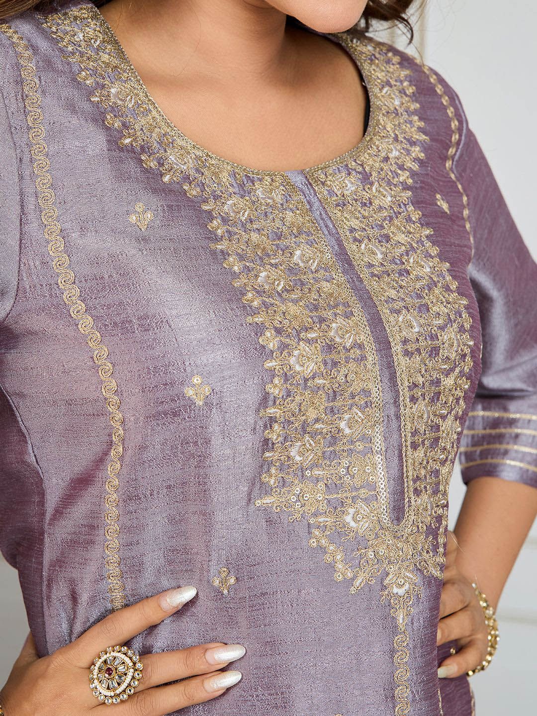 Dhiyona PD Women Women Ethnic Motifs Embroidered Kurta & Sharara With Dupatta