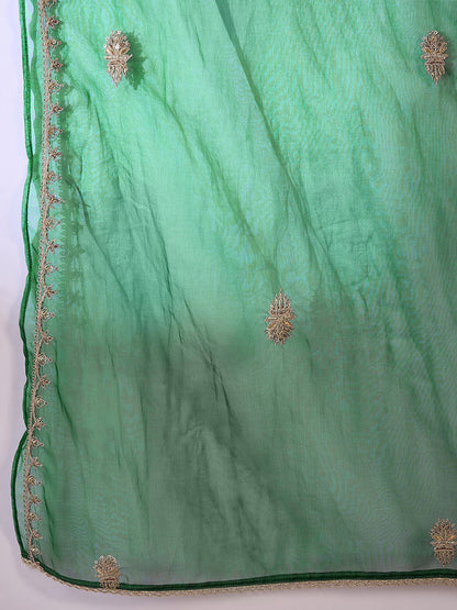 Embroidered Sequence Zari Kurta Trousers with Dupatta