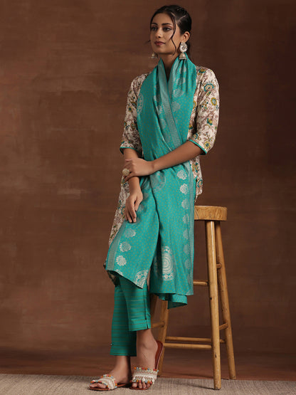 Women Floral Printed Regular Kurta with Trousers & With Dupatta
