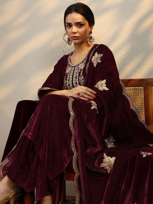Dhiyona LL Women Ethnic Motifs Embroidered Kurta with Palazzos & Dupatta