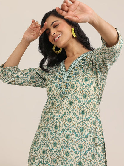 Women Ethnic Motifs Printed Regular Kurta with Trousers & With Dupatta
