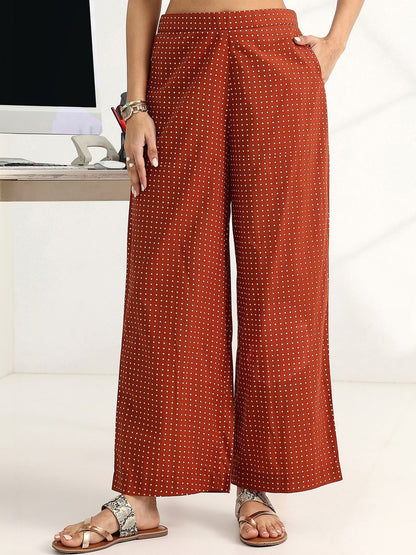 Women Ethnic Motifs Printed Regular Cotton Blend Kurta with Palazzos