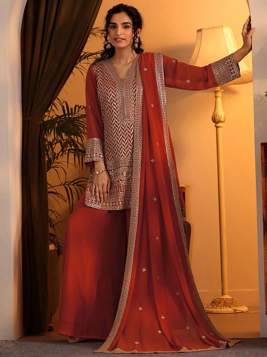 Dhiyona LL Women Ethnic Motifs Printed Kurta with Palazzo & Dupatta