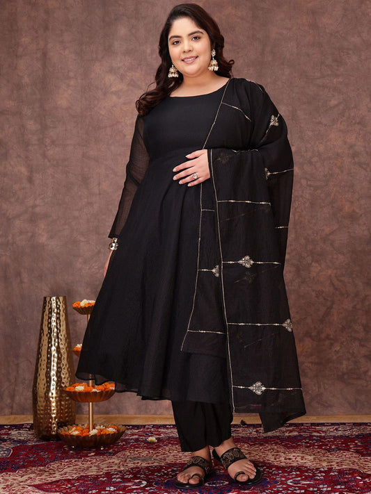Dhiyona IN Women Empire Kurta with Trousers & With Dupatta