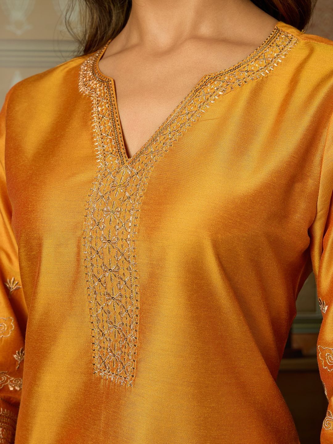 Dhiyona HOP Embroidered Straight Kurti & Sharara With Dupatta