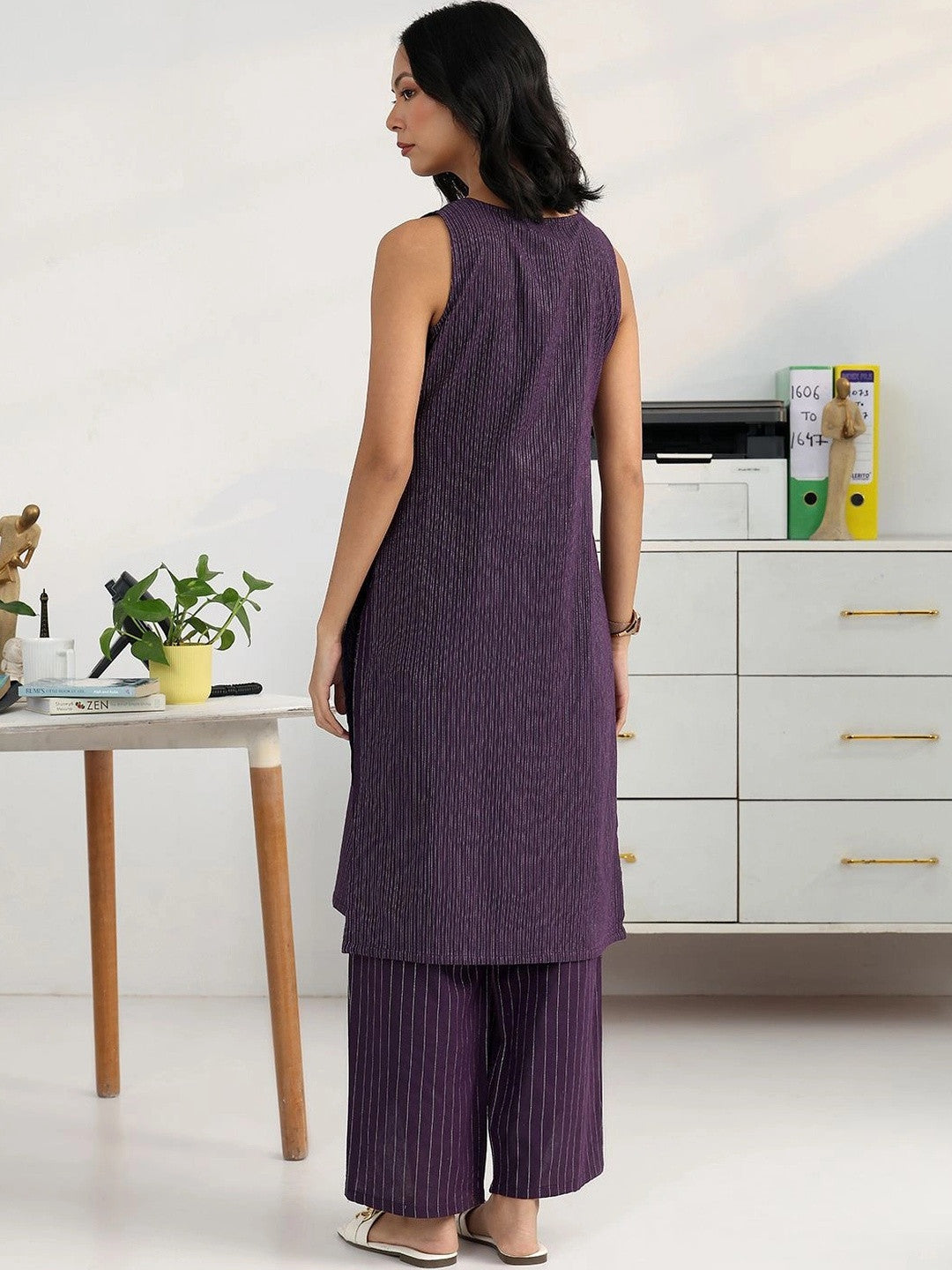 Women Striped Regular Kurta with Palazzos