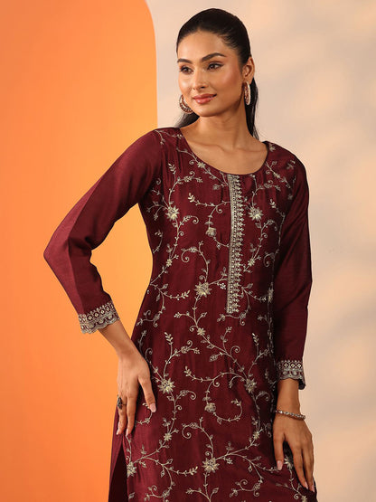 Women Ethnic Motifs Embroidered Kurta with Trouser & Dupatta