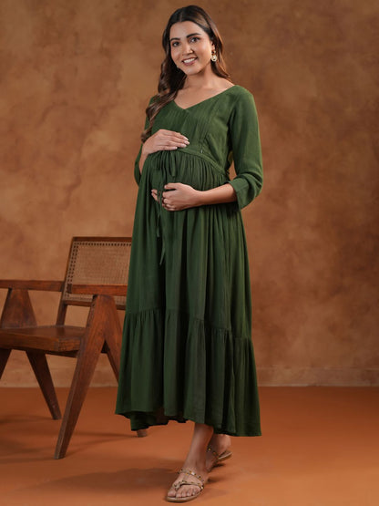 Dhiyona AY Women's Fit & Flared Maternity Ethnic Dresses