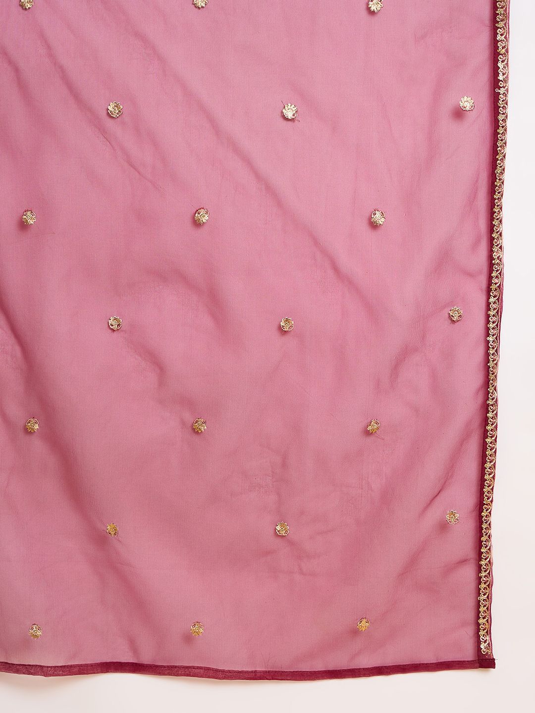 Dhiyona CH Floral Embroidered Sequinned Georgette Kurta with Sharara & Dupatta