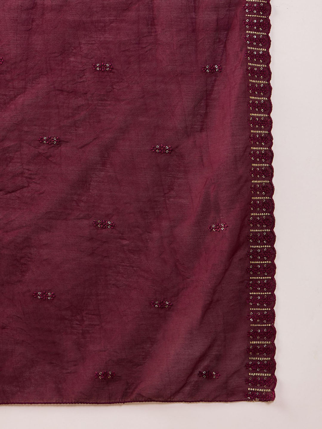 Embroidered Straight Kurta With Pyjamas & Dupatta