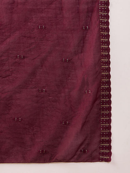 Embroidered Straight Kurta With Pyjamas & Dupatta