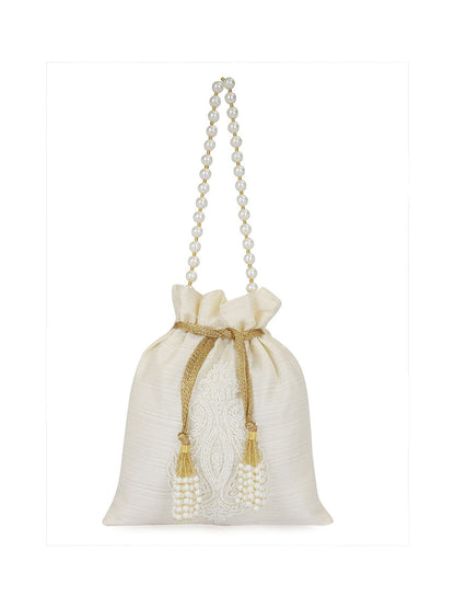 Dhiyona NR Ethnic Motifs Embroidered Potli Clutch