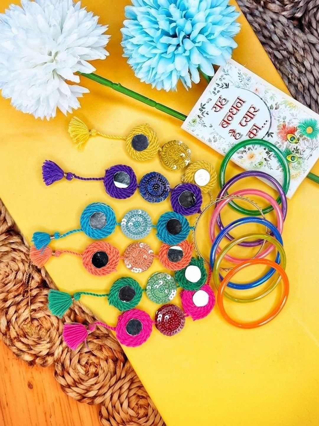 Dhiyona Set Of 2 Bangle Style Handcrafted Bhaiya Bhabhi Rakhi