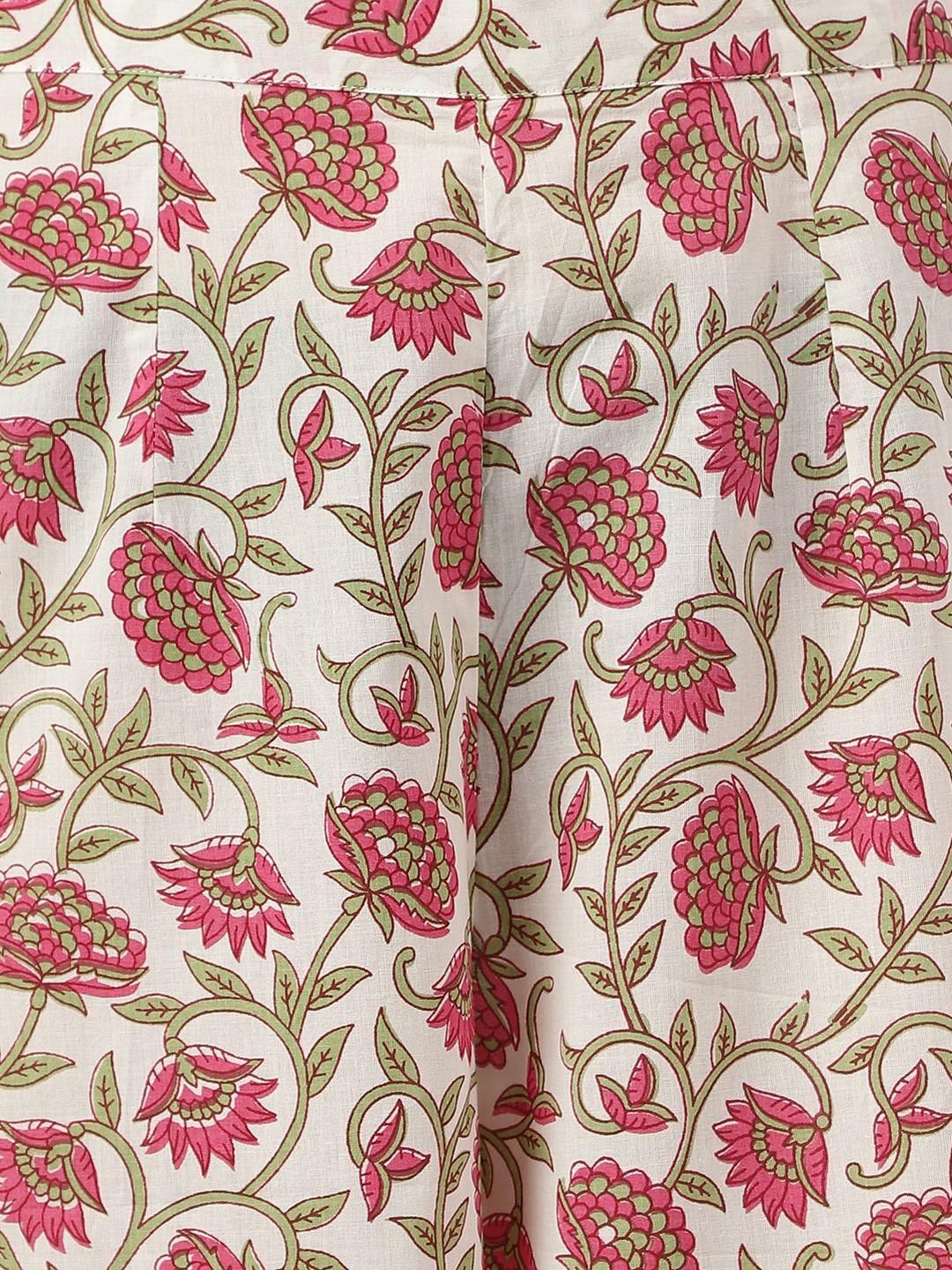 Dhiyona KL Women Floral Printed Regular Pure Cotton Kurta with Palazzos & With Dupatta