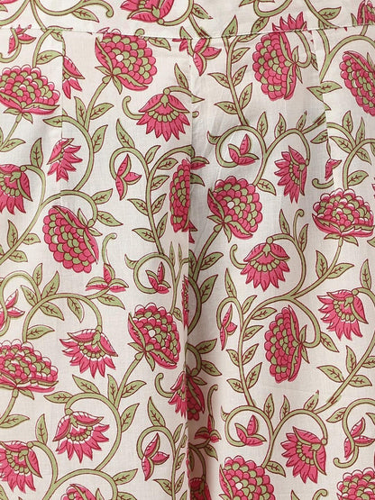 Dhiyona KL Women Floral Printed Regular Pure Cotton Kurta with Palazzos & With Dupatta