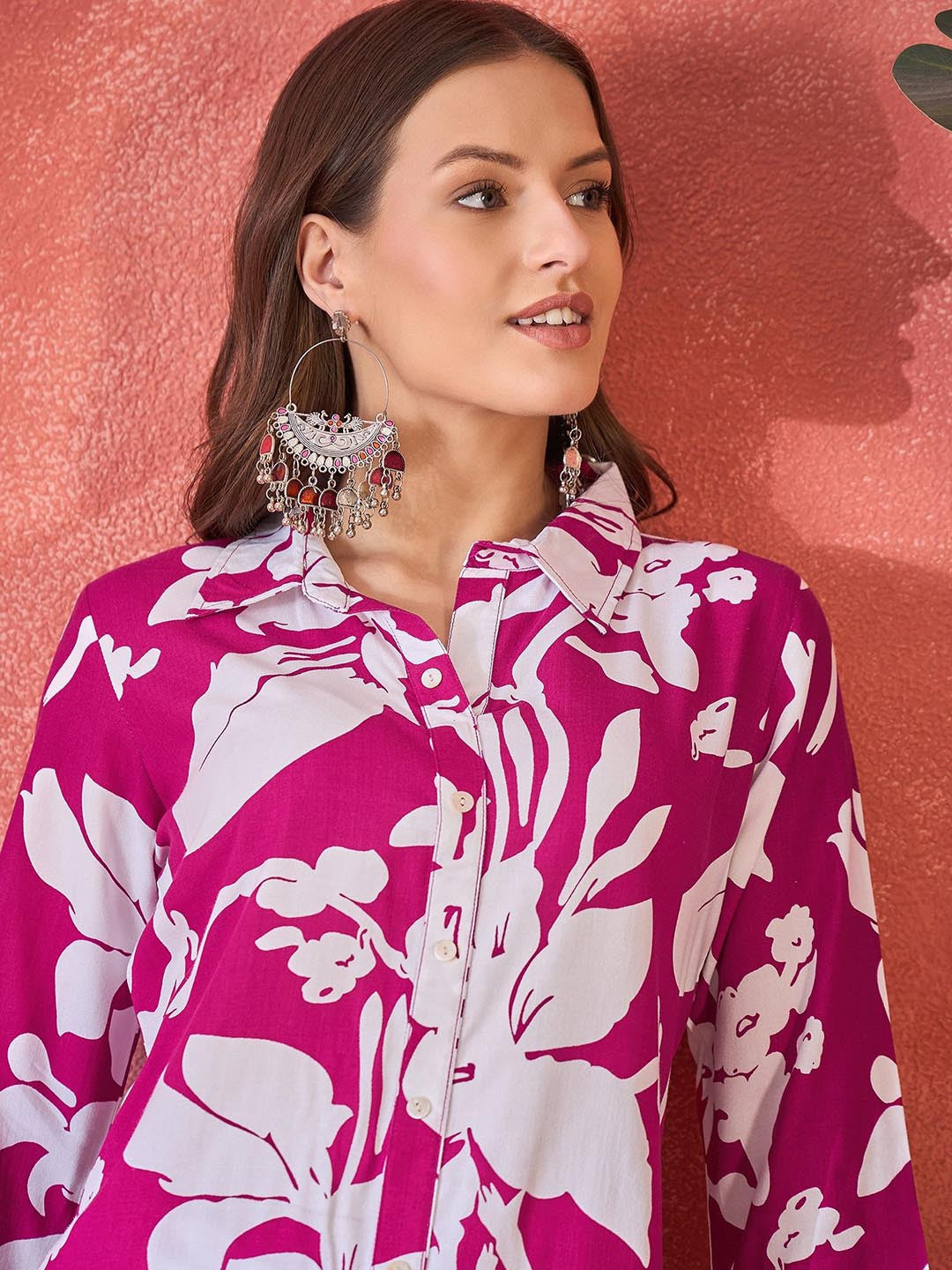 Women Floral Printed A-Line Kurta & Trousers