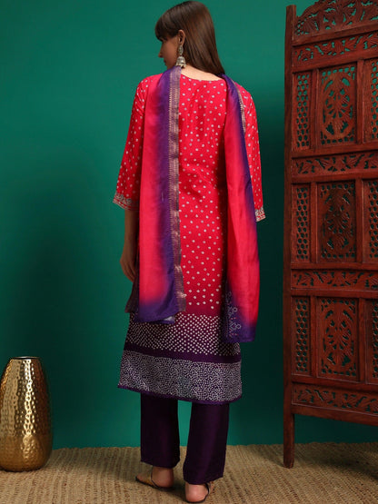 Women Printed Straight Kurta Set with Dupatta