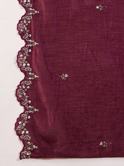 Dhiyona SN Embroidered Kurta With Palazzos & Dupatta