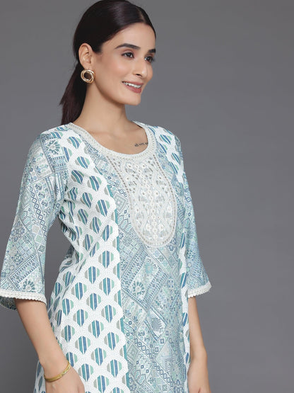 Women Ethnic Motifs Printed Regular Thread Work Kurta with Trousers