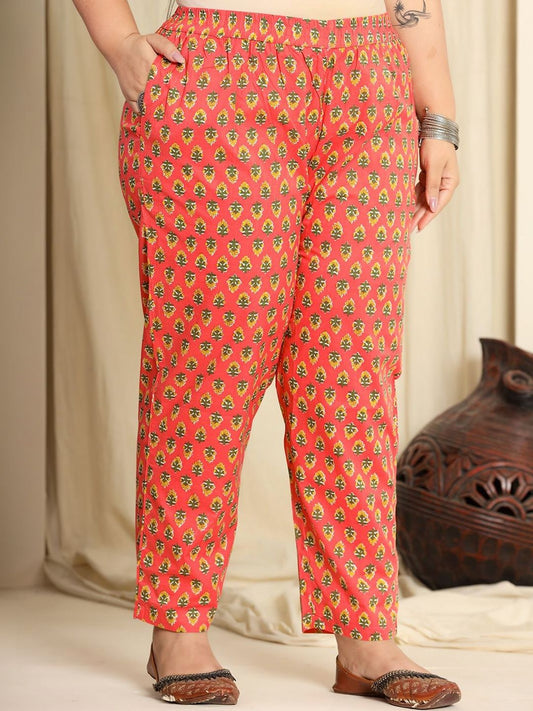Dhiyona KL Women Floral Printed Regular Pure Cotton Kurta with Trousers & With Dupatta