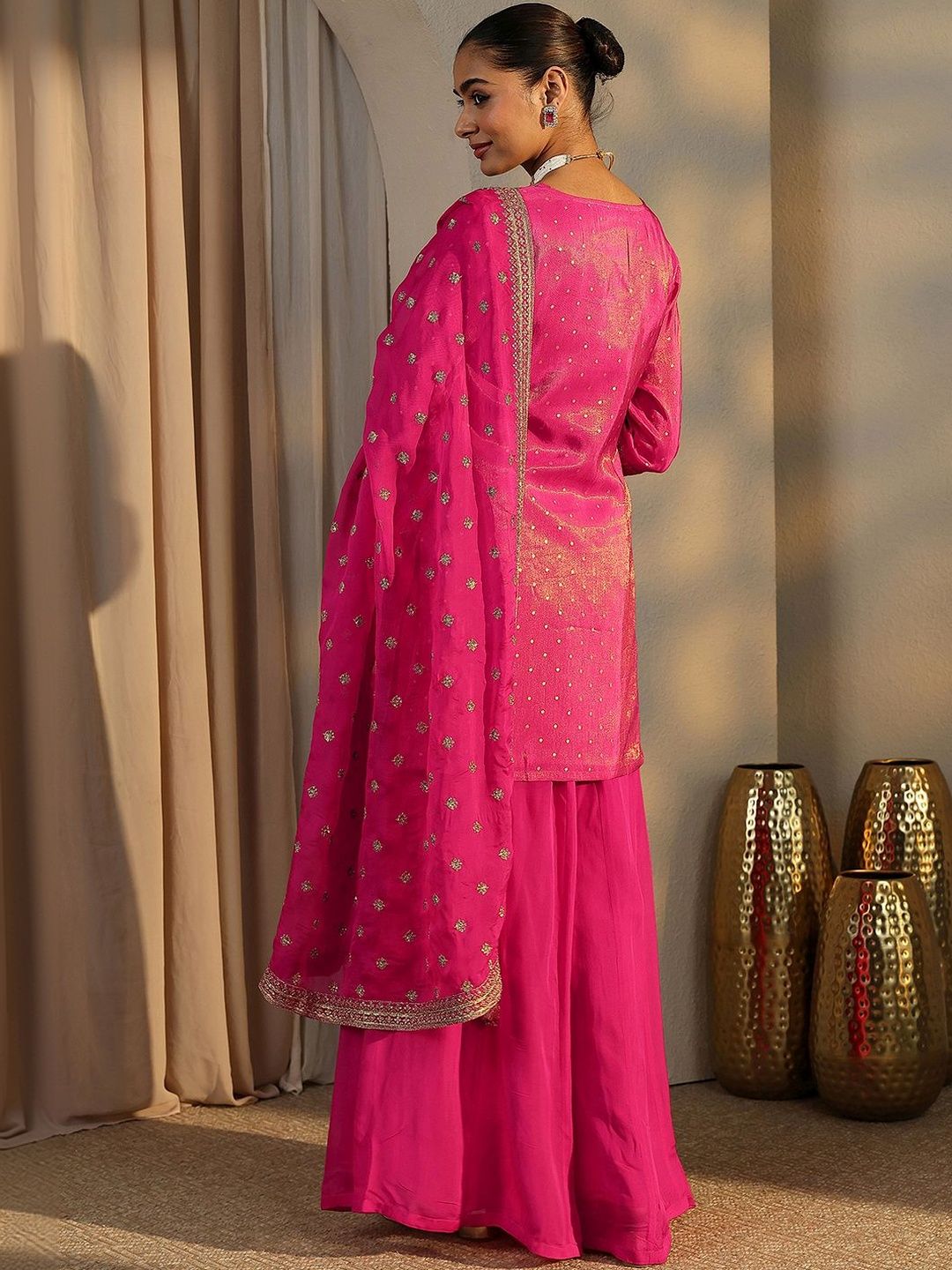 Dhiyona LL Women Ethnic Motifs Embroidered Regular Kurta with Palazzos & With Dupatta