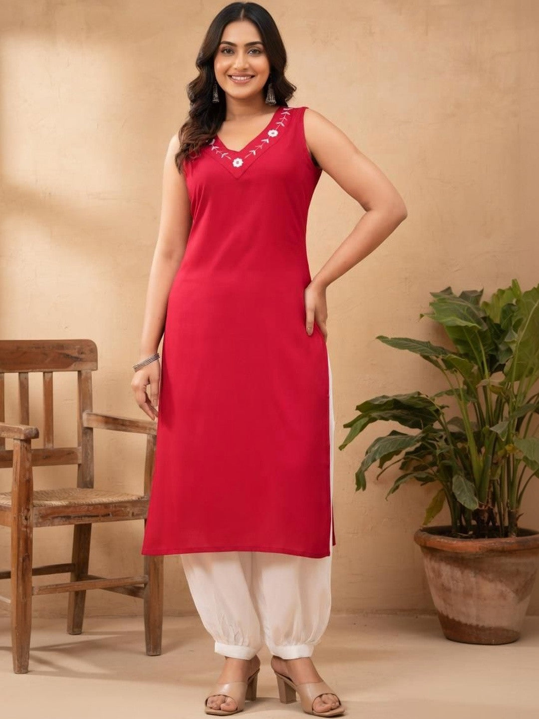 V-Neck Kurta & Salwar