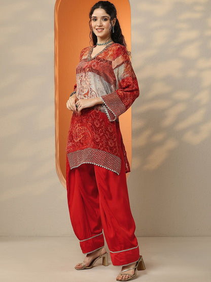 Women Ethnic Motifs Printed Regular Kurta with Patiala & With Dupatta