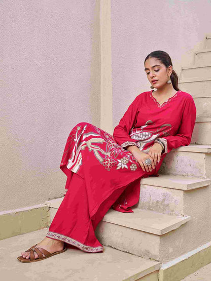 Women Ethnic Motifs Printed Kurta with palazzo