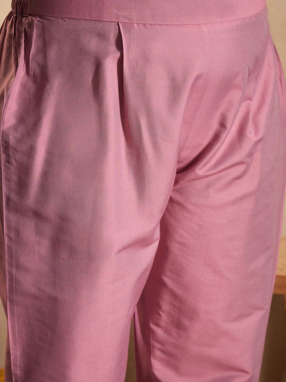 Dhiyona IN Floral Embroidered Sequinned Straight Kurta with Trouser & Dupatta