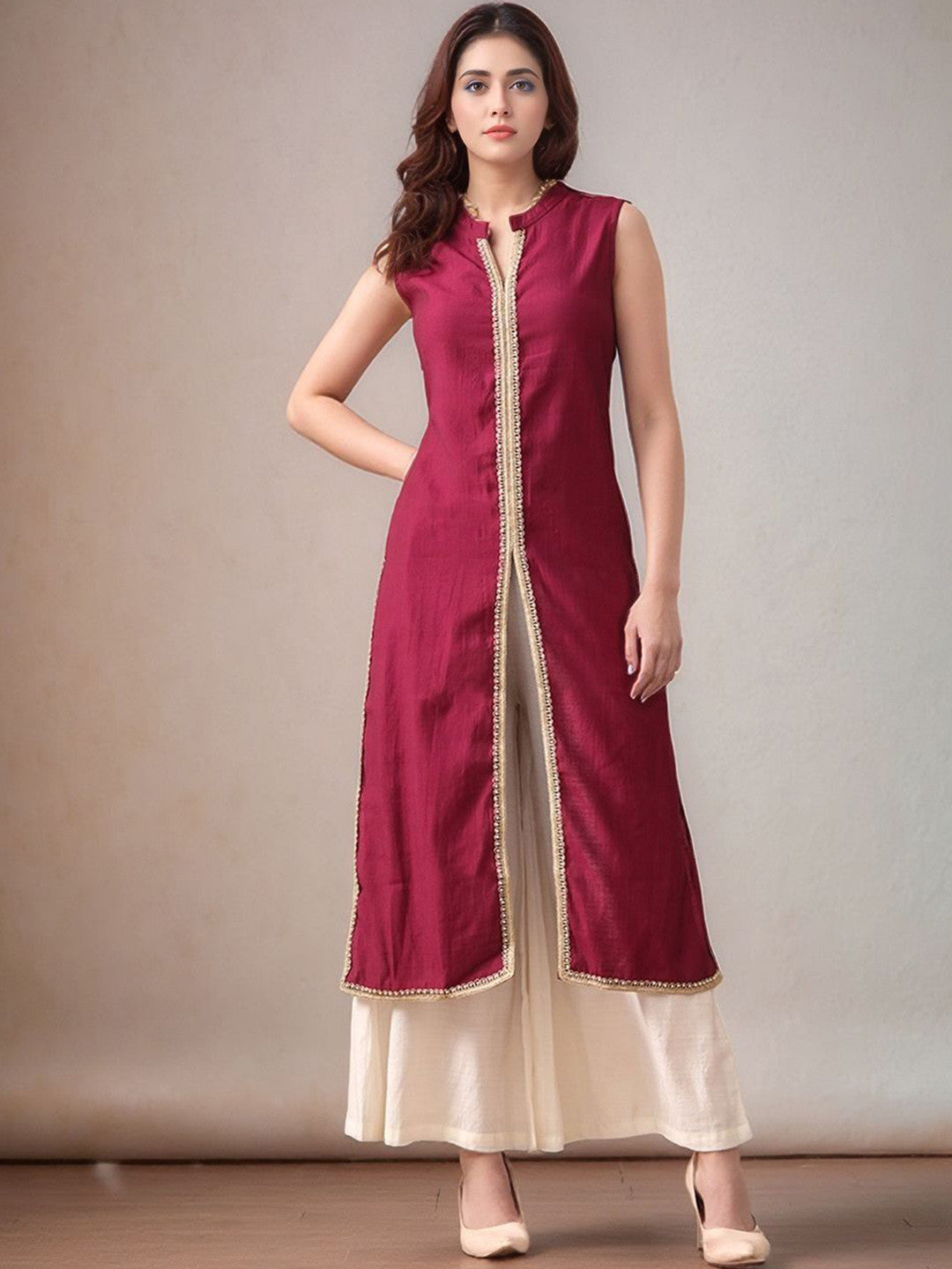 Women Solid Kurta with Palazzos