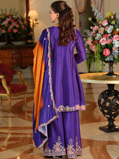 Women Ethnic Motifs Embroidered Regular Thread Work Kurta with Palazzos & With Dupatta