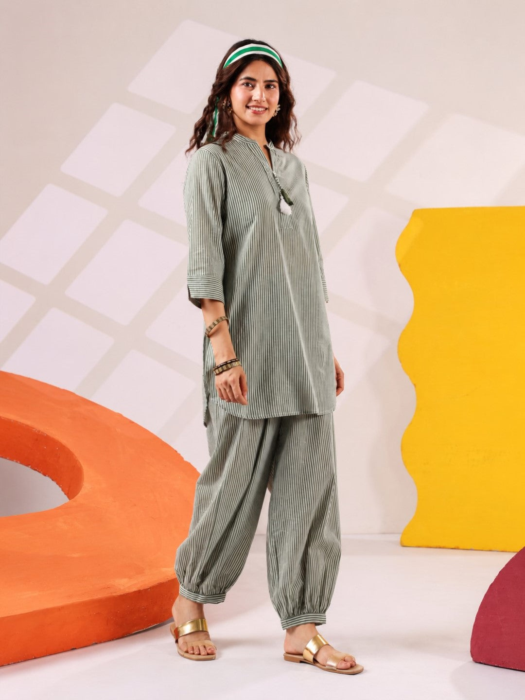 Fera capsi stripes cotton stripes co-ord set