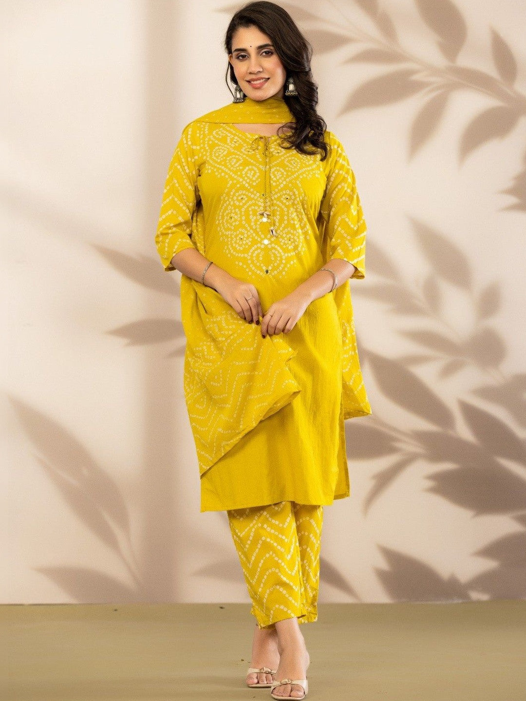 Women Ethnic Motifs Printed Regular Pure Cotton Kurta with Trousers & With Dupatta
