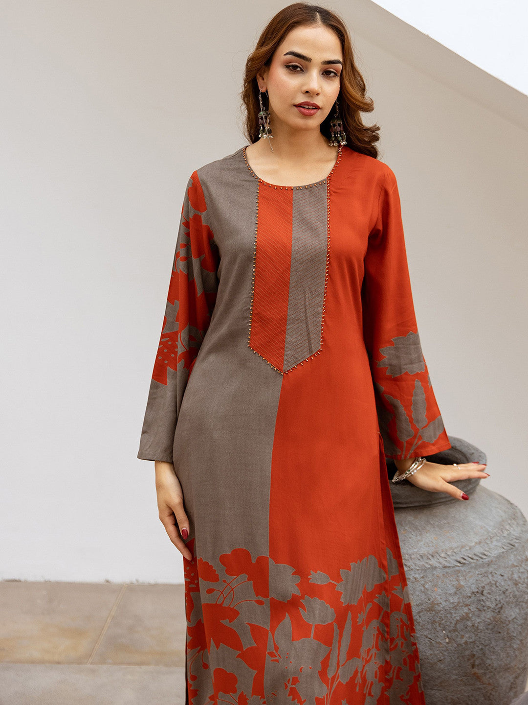 Women Floral Printed Kurta with Palazzo