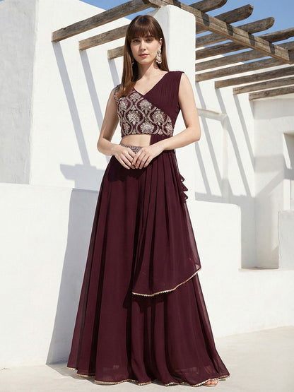 Dhiyona CH Women Ethnic Motifs Embroidered Regular Thread Work Kurta with Palazzos