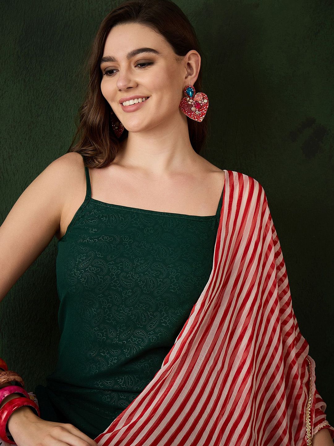 Dhiyona SN Floral Printed Kurta With Palazzos Dupatta