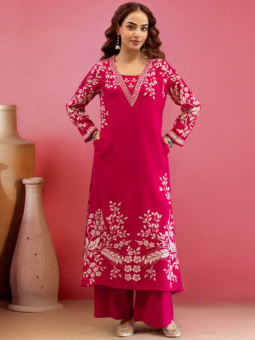 Women Printed A-Line Kurta & Palazzos